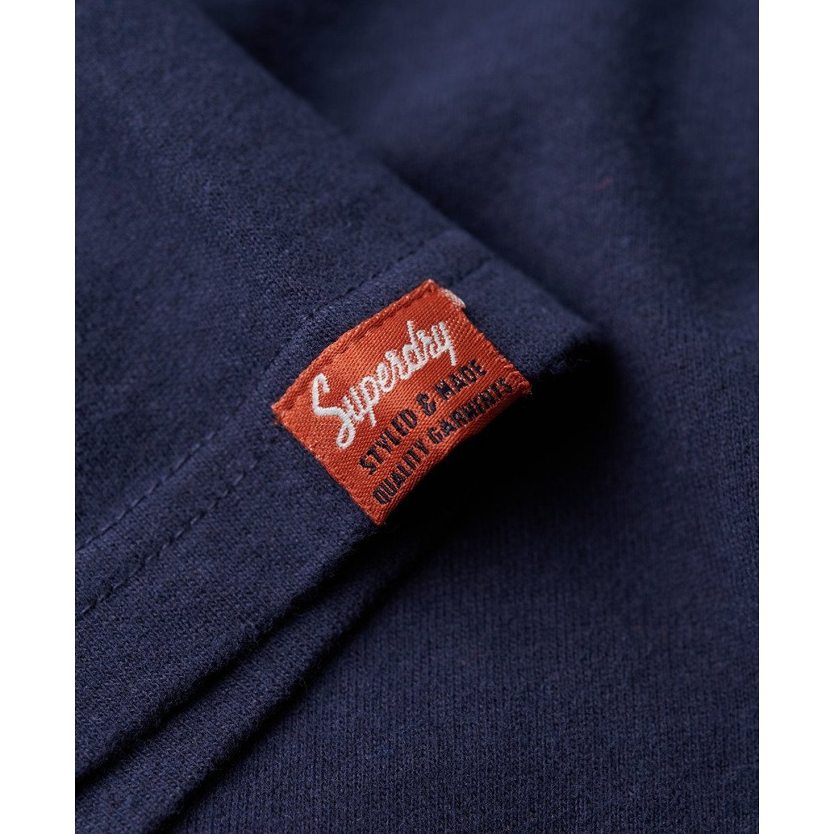 T-shirt à motif Copper Label sur la poitrine bleu marine chiné, SUPERDRY