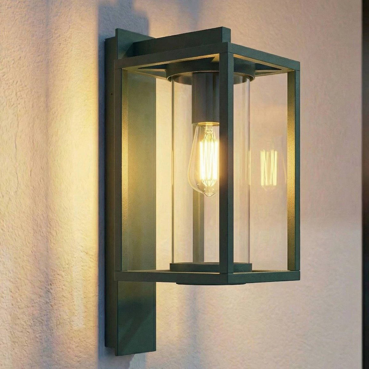 Applique extérieure en aluminium moderne vert foncé (ral 6009), LUCANDE