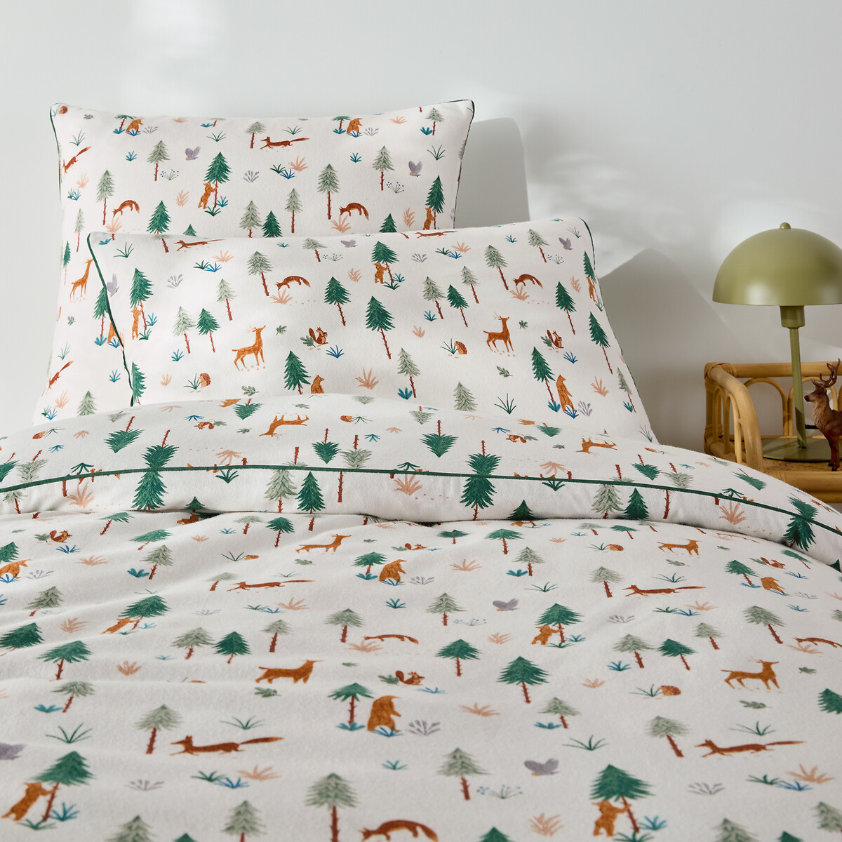 Copripiumino per bambini, flanella, stampa animali, GRIZZLY ecru , LA REDOUTE INTERIEURS