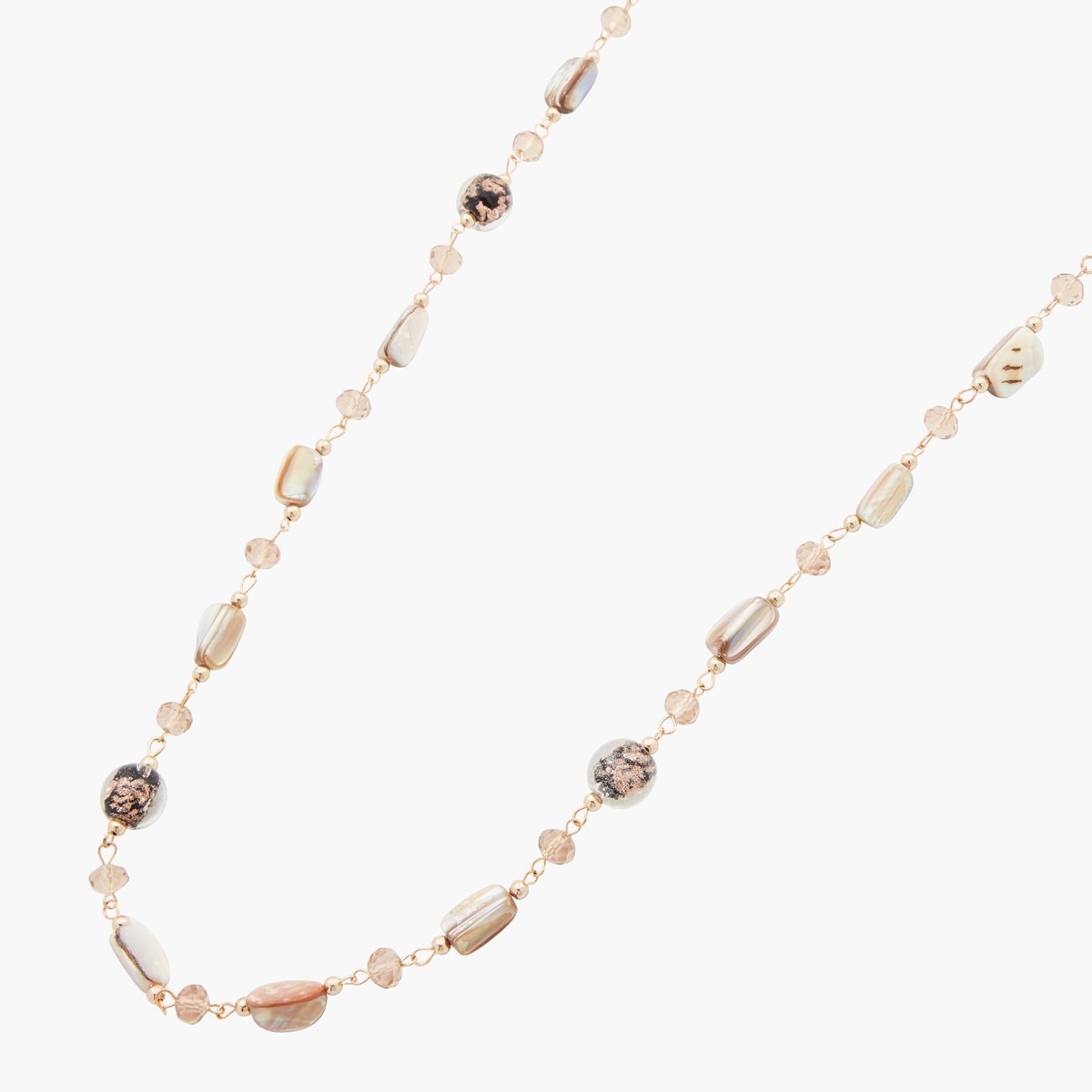 Sautoir avec perles fantaisie ecru, gris, marron, multicolore, LOLLIPOPS
