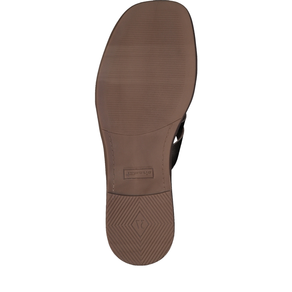 Mules plates en cuir, fabriquées en Europe platine, TAMARIS