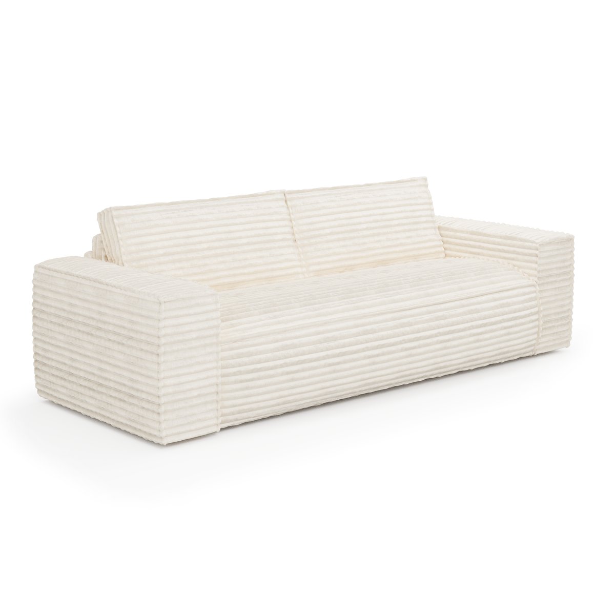 Canapé convertible express 140cm 3 places en velours côtelé JOAN crème, SIA HOME