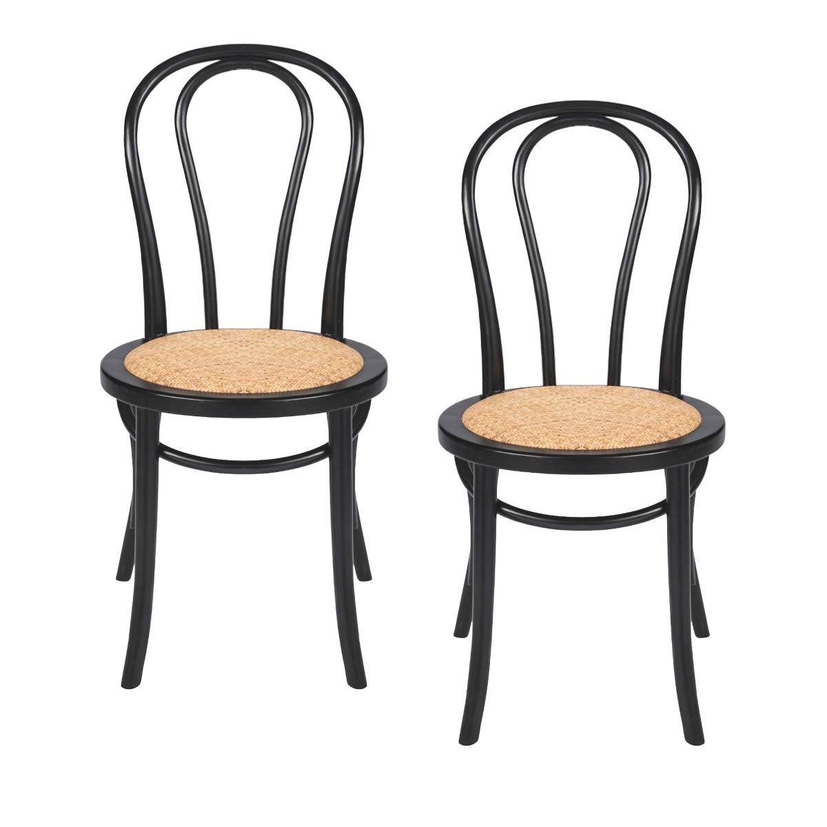 Lot de 2 chaises hêtre - TROQUET noir, SIGNATURE