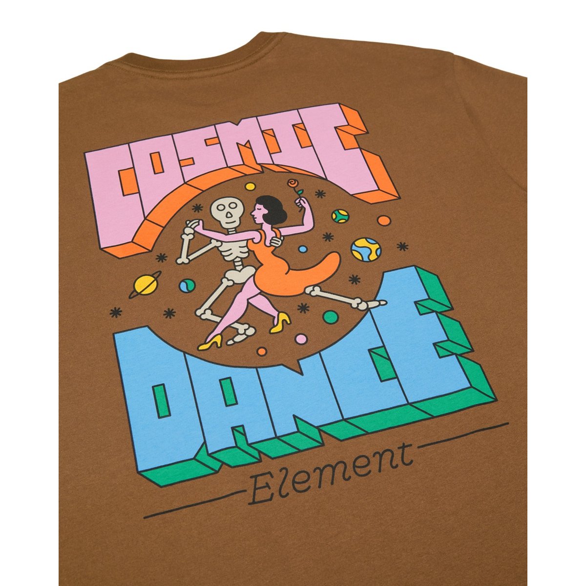 T-Shirt manches courtes COSMIC DANCE marron sepia, ELEMENT