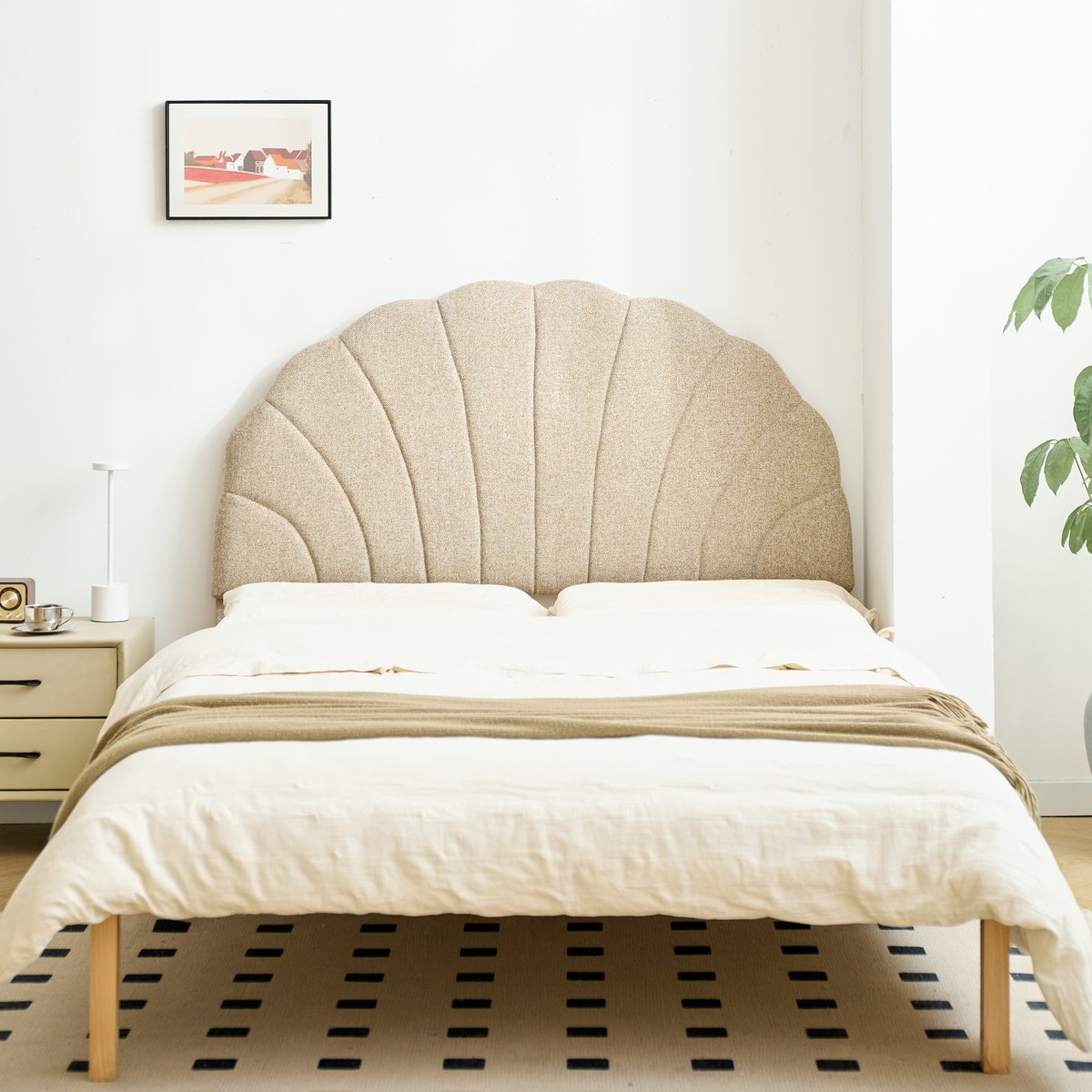 Tête de lit en tissu, SUND bois clair, NORDLYS