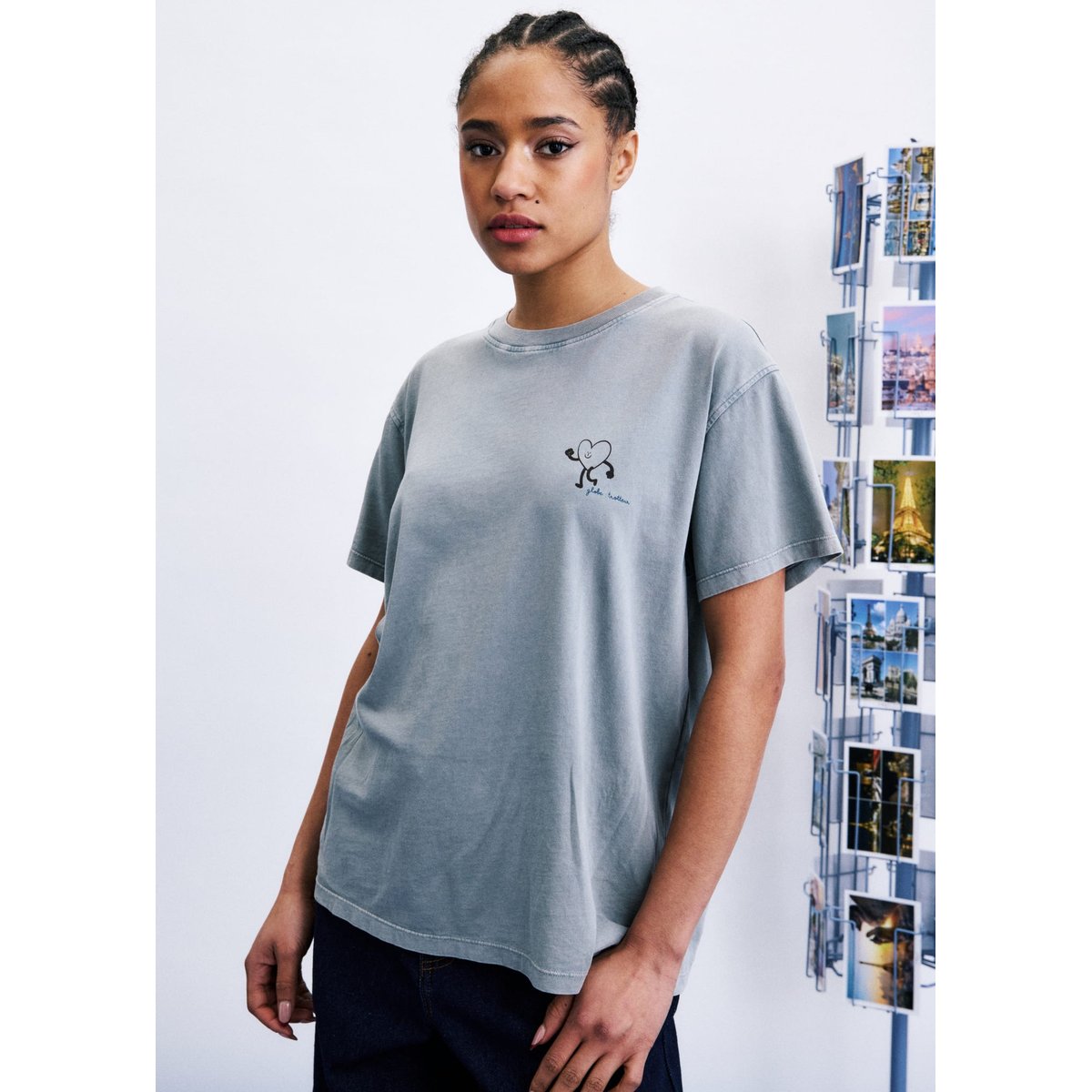 T-shirt Globetrotter en coton GLOBETROTTER gris, FRNCH