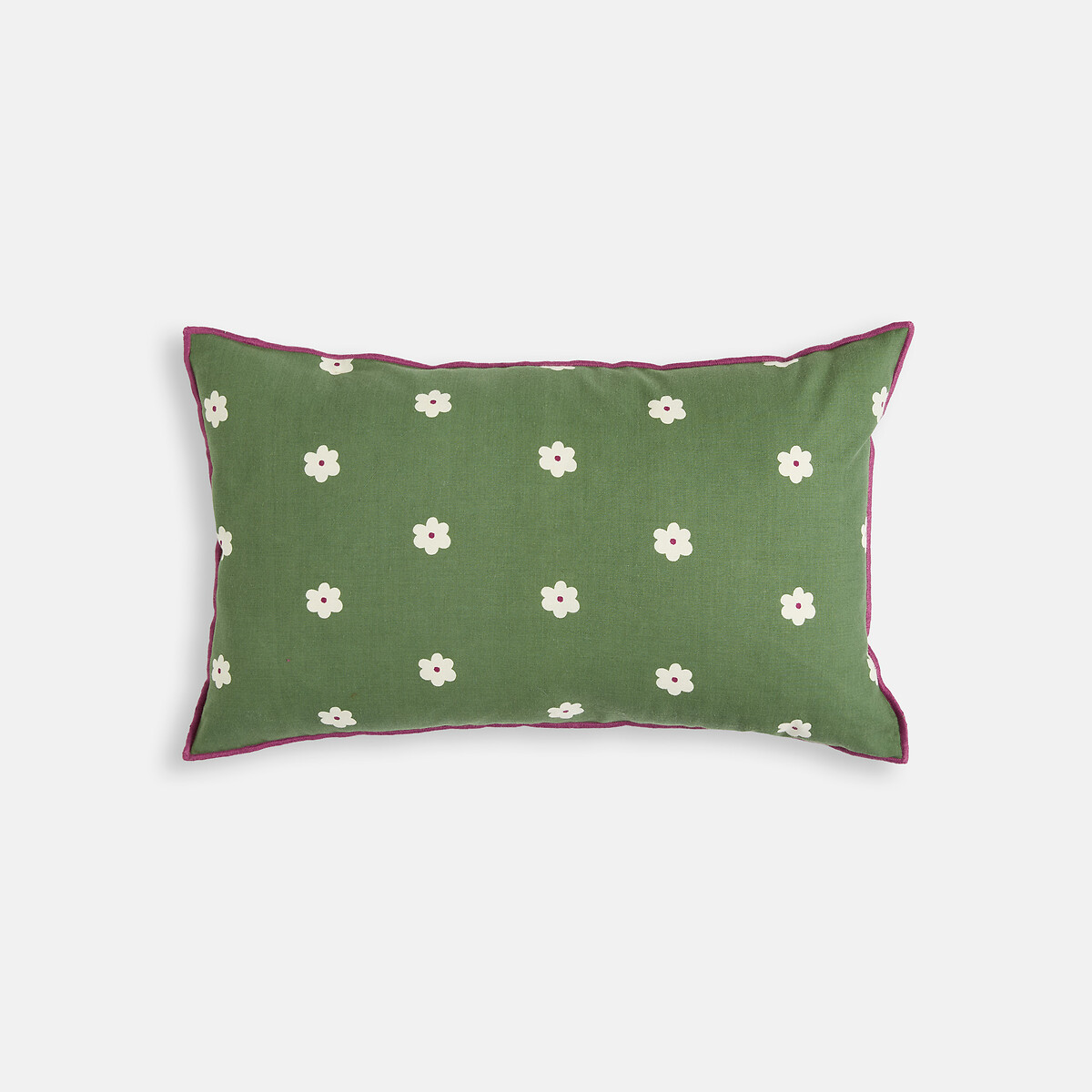 Funda de cojín rectangular, de algodón, con estampado floral, LEIHO verde/crudo, LA REDOUTE INTERIEURS