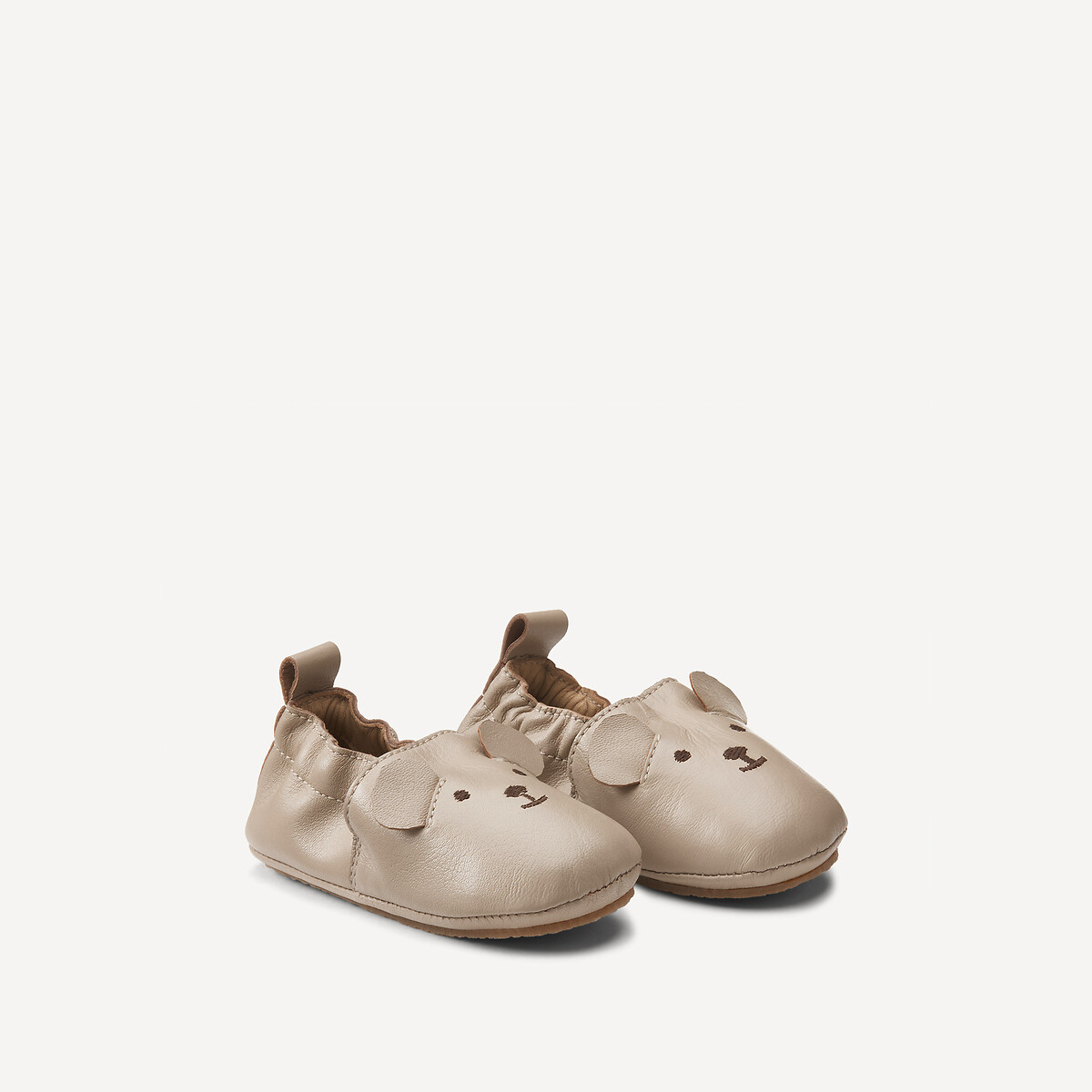 Chausson souples en cuir camel, LA REDOUTE COLLECTIONS