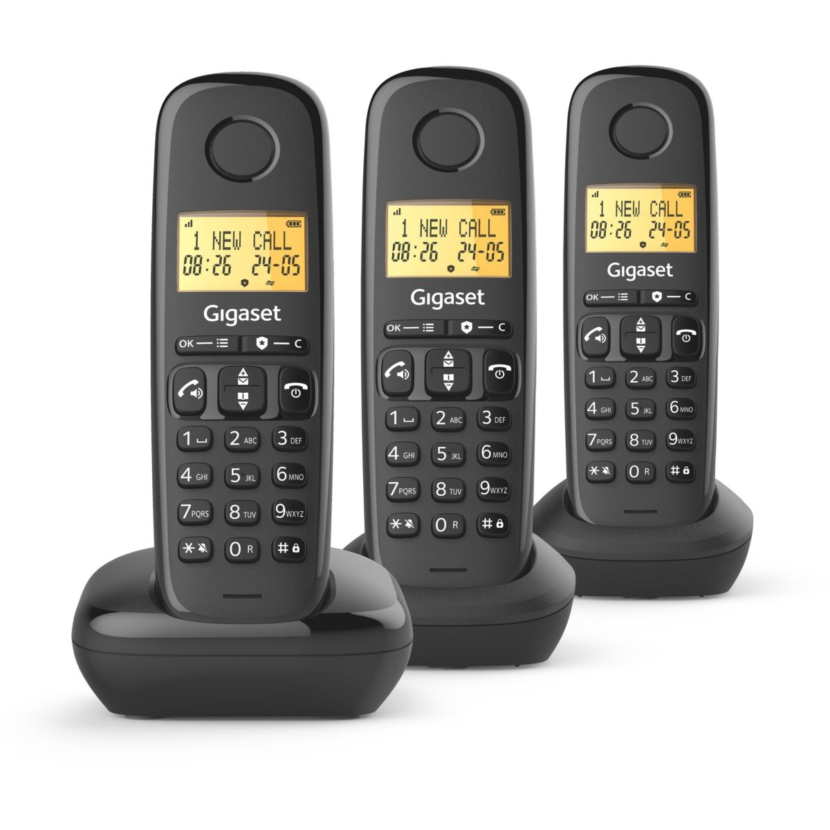 Téléphone sans fil BASIC 100 TRIO couleur unique, GIGASET