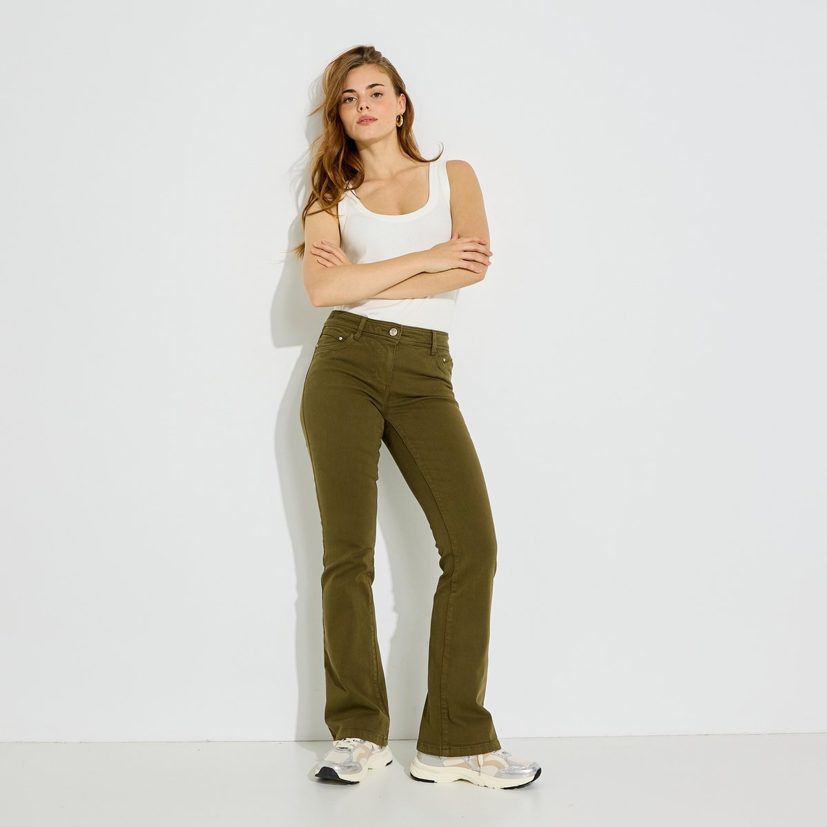 Jean bootcut BALI B01 vert kaki, GRAIN DE MALICE