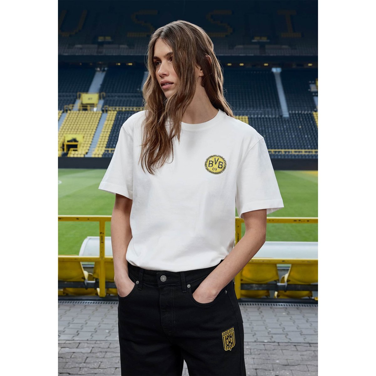 T-Shirt Imprimé Gj X Bvb blanc, GUESS JEANS