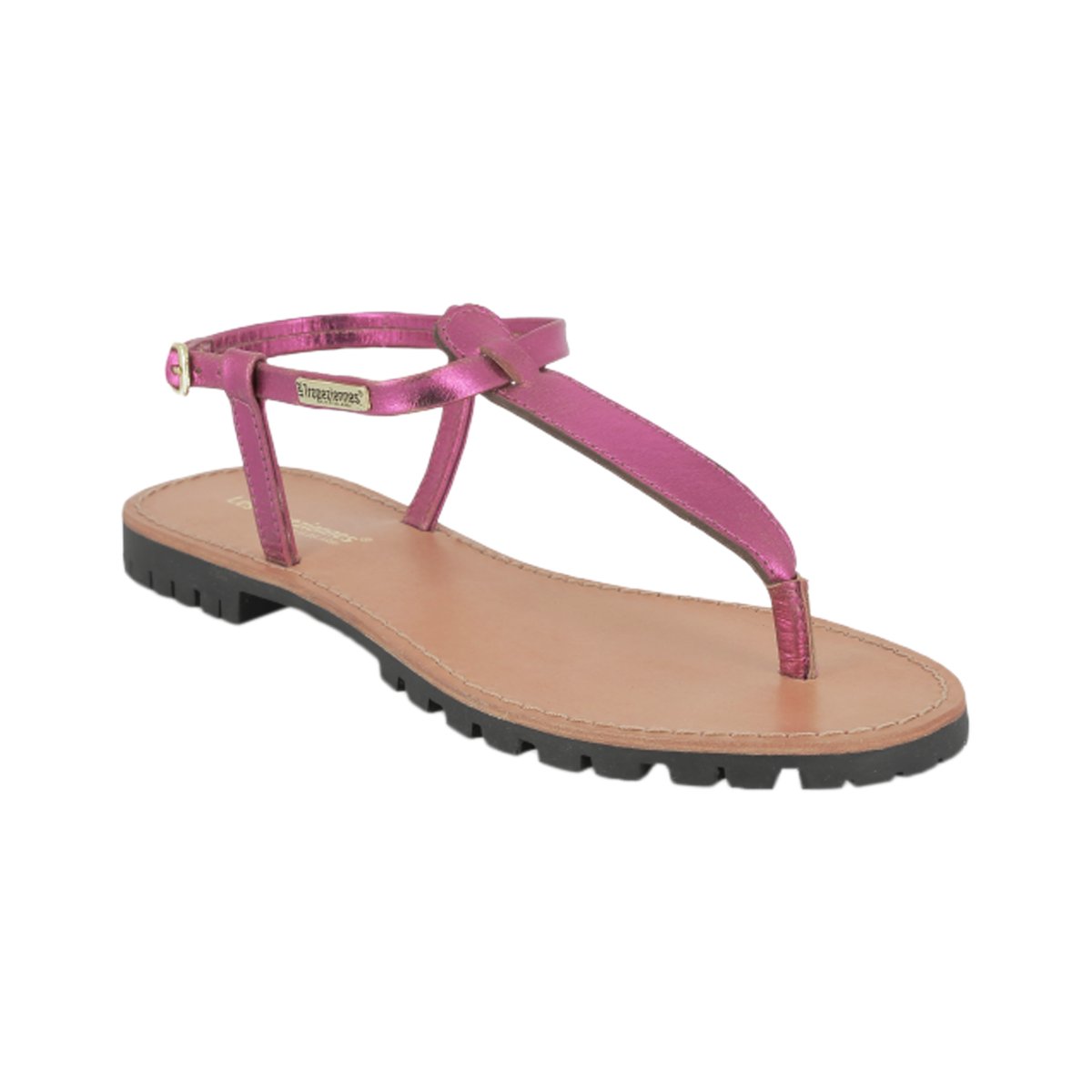 Sandales Cuir Les Tropeziennes Hanil fuschia metal, LES TROPEZIENNES PAR M.BELARBI