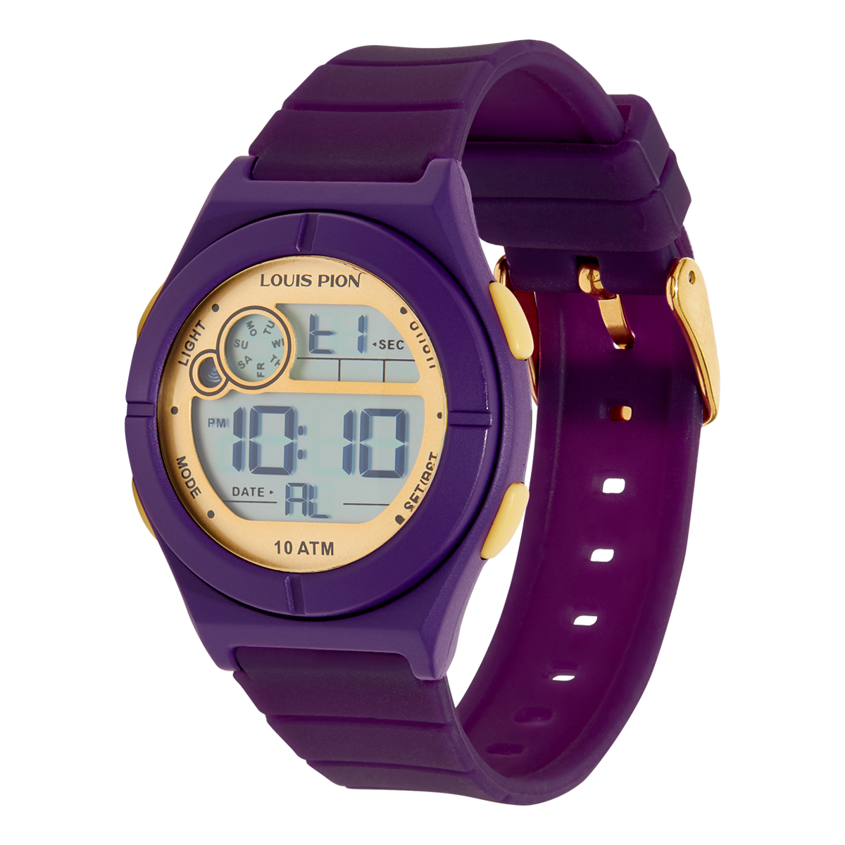 Montre Digital GABY violet doré violet, LOUIS PION