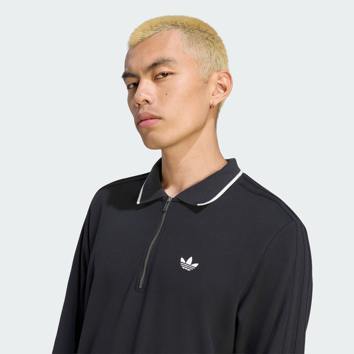 Polo Manches Longues Côtelé Façonné 3 Bandes Polo Manches Longues Côtelé Façonné 3 Bandes black, adidas Originals