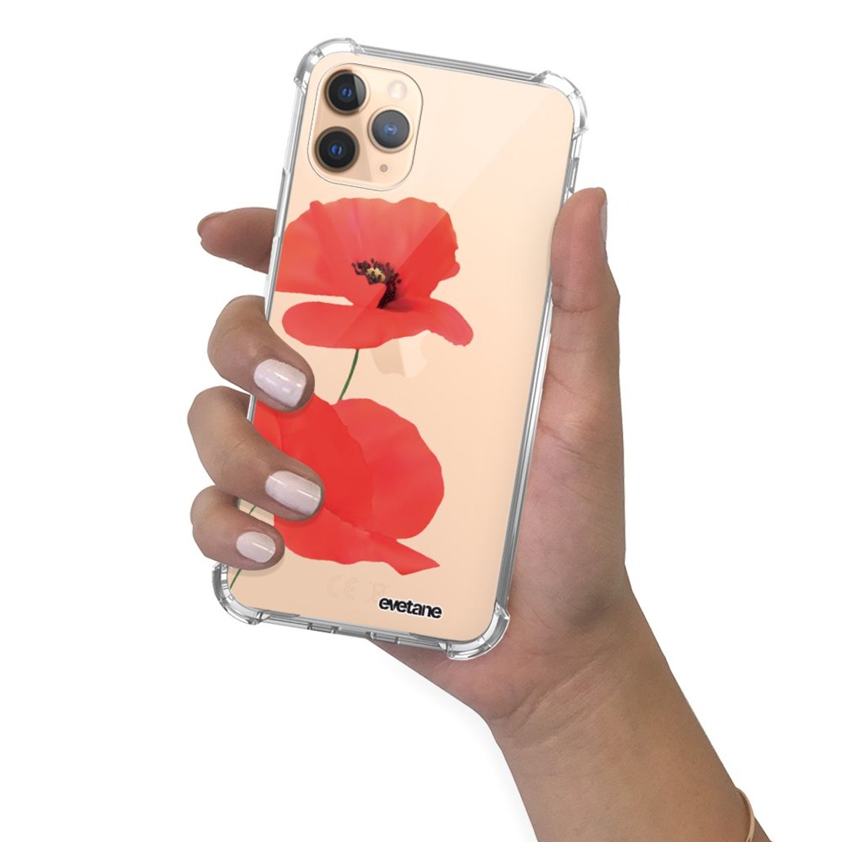 Coque souple renforcée iPhone 11 Pro coquelicot, EVETANE