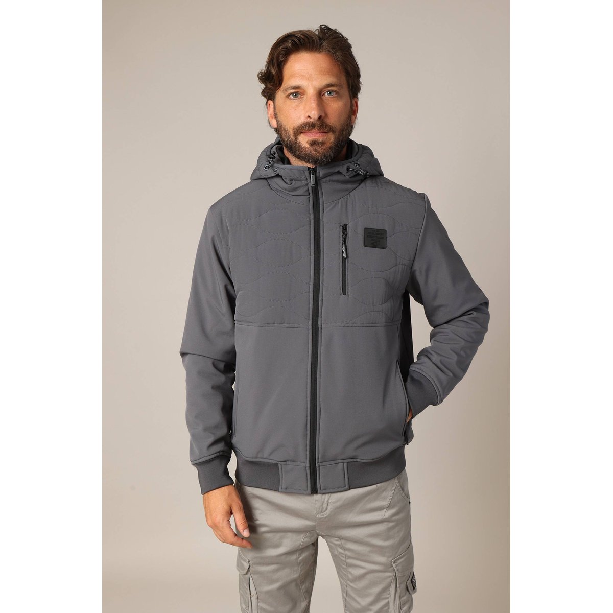 Veste à capuche FLAY dark grey, DEELUXE