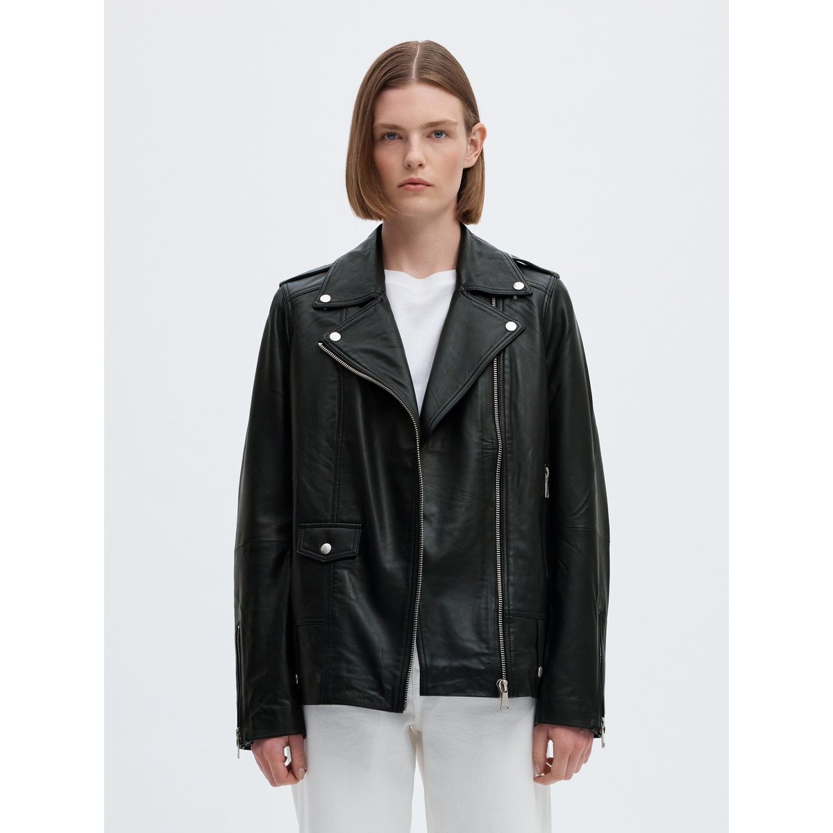 Veste En Cuir black, SELECTED