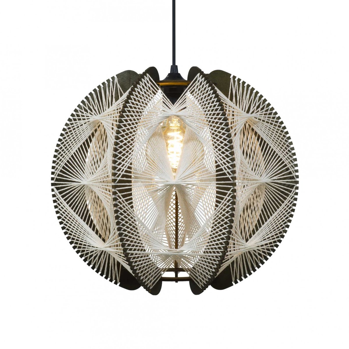 Suspension en fibres de bois de tilleul et fil de coton, TRADIA marron, C-CREATION