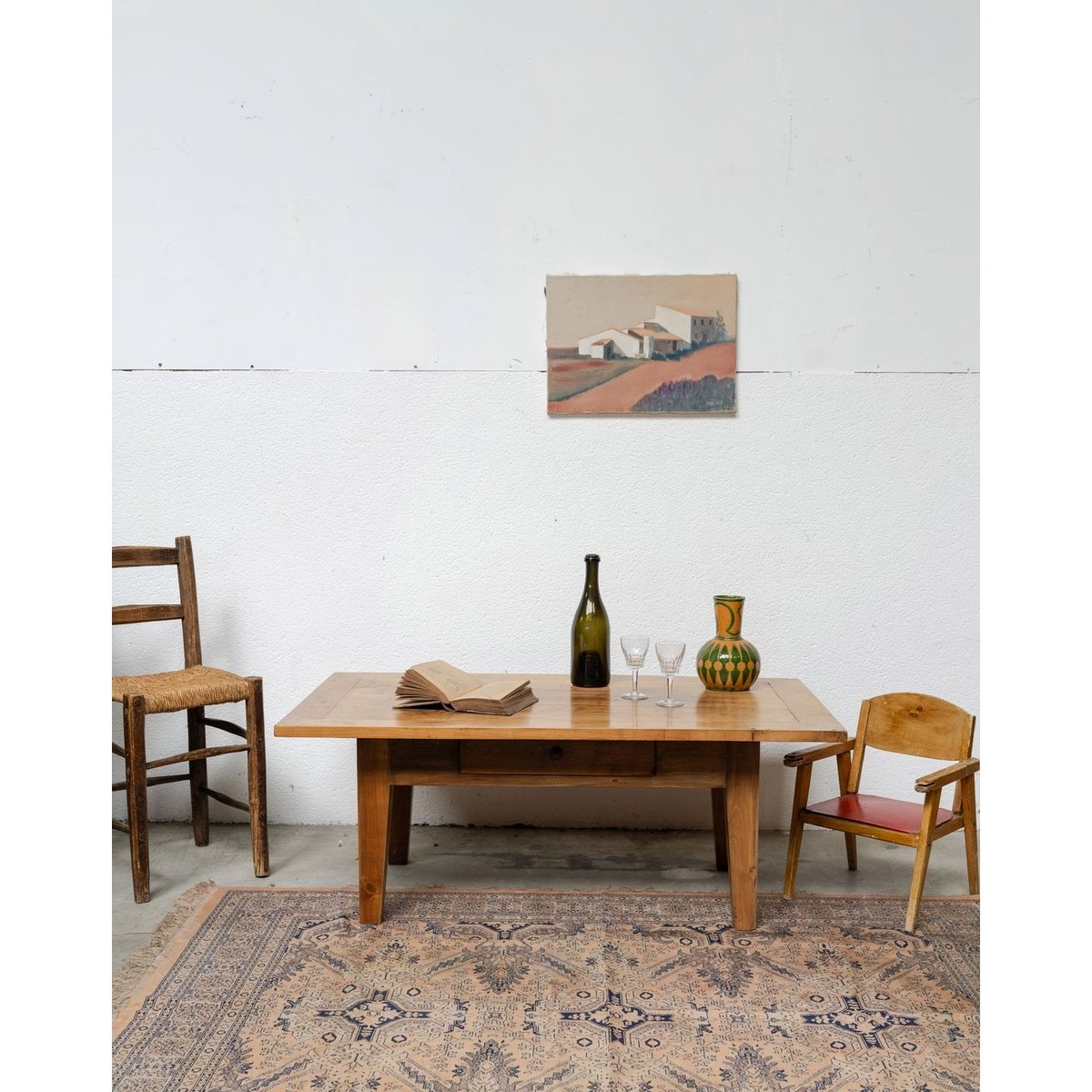 Table basse en bois Léonie N°941 - Bon état bois clair, DEBONGOUT