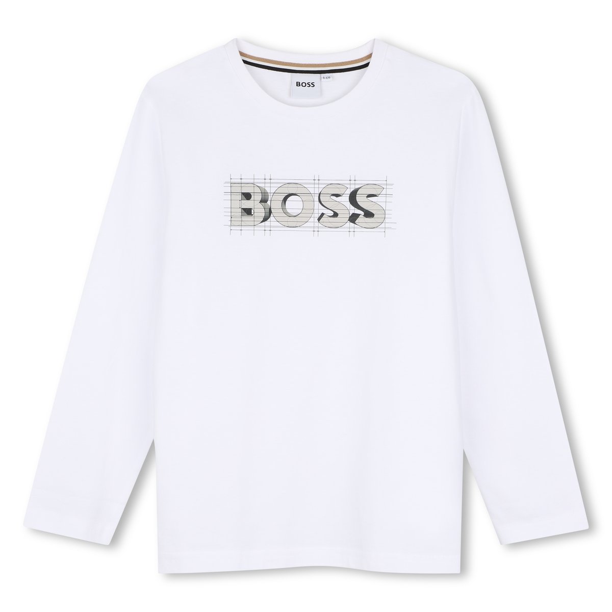 Tee-shirt manches longues blanc, BOSS KIDSWEAR