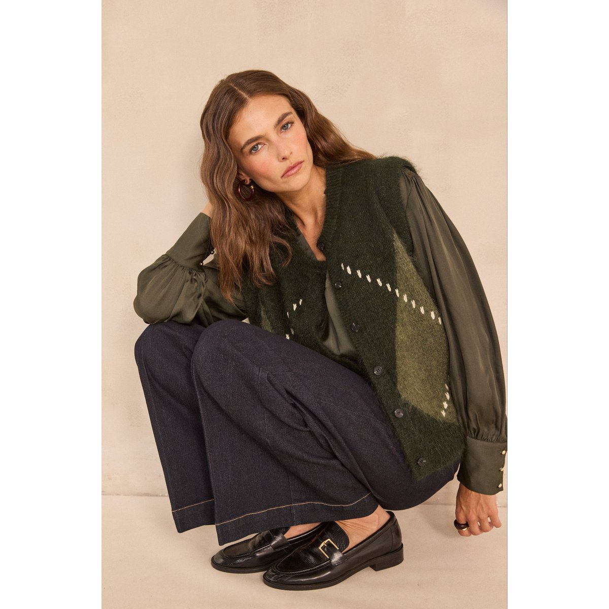 Gilet sans manches en mohair ALPHA cypres, Maison 123