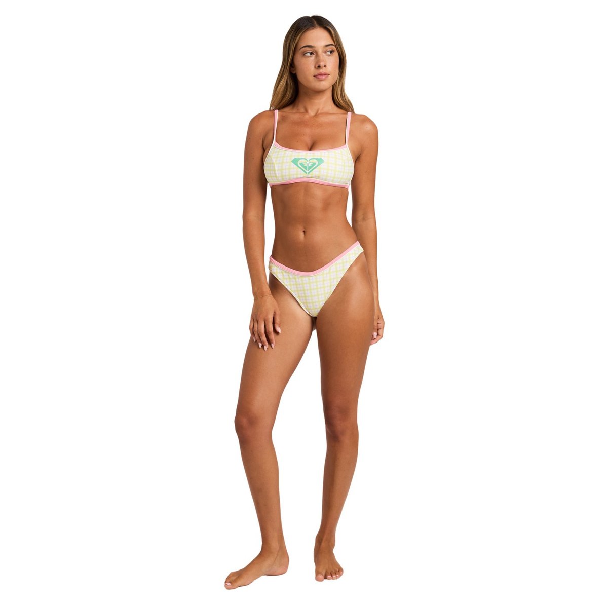 Haut de maillot de bain bikini bralette THE SWELL BRALETTE. blanc cloud dancer swell plaid, ROXY