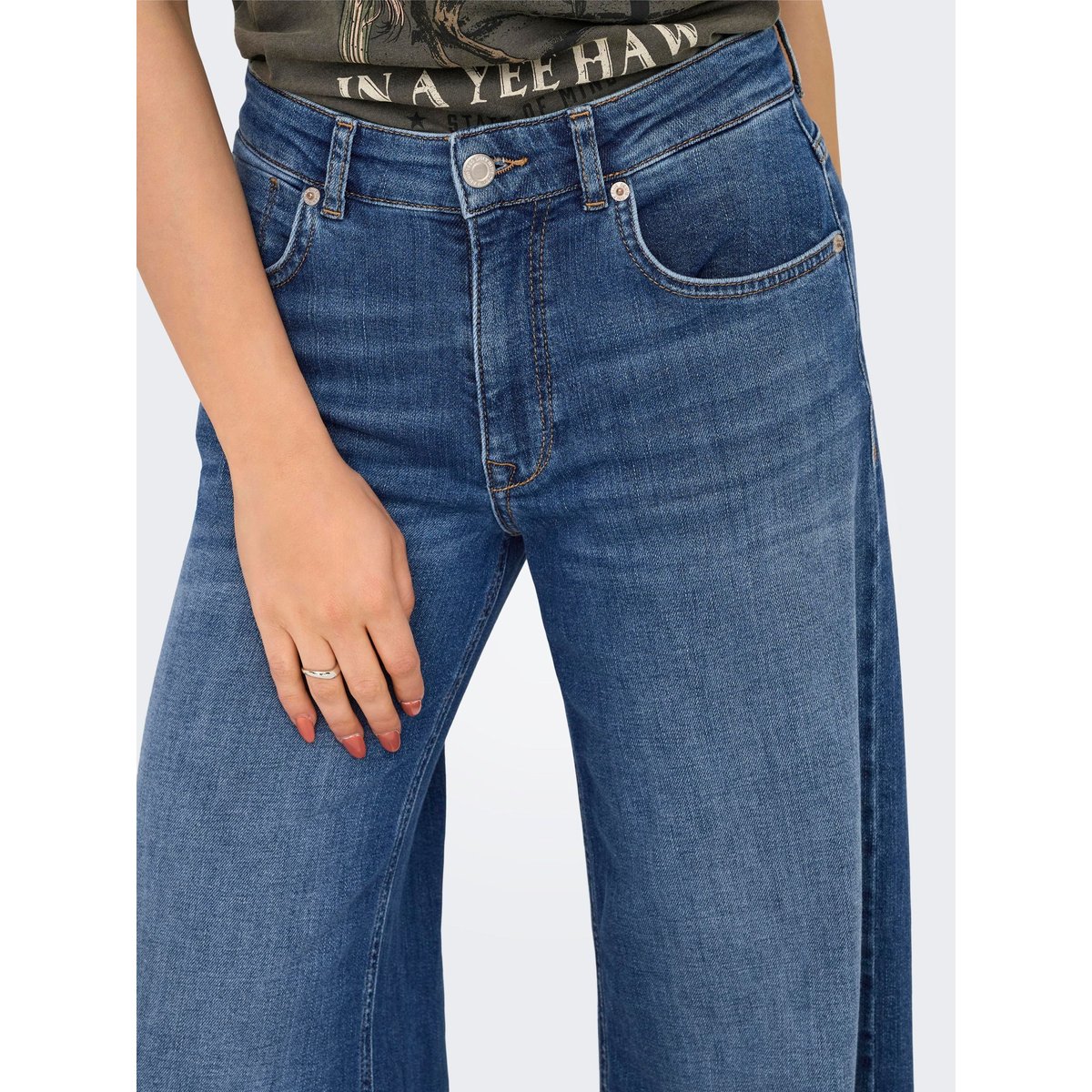 Jean À Jambe Large dark medium blue denim, ONLY