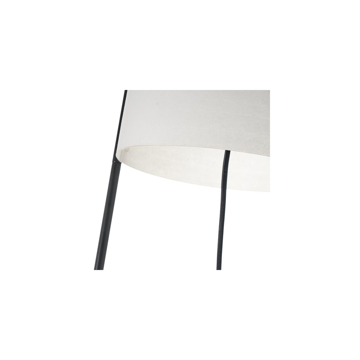 Lampadaire table en métal noir et abat-jour blanc - H150cm noir, WADIGA