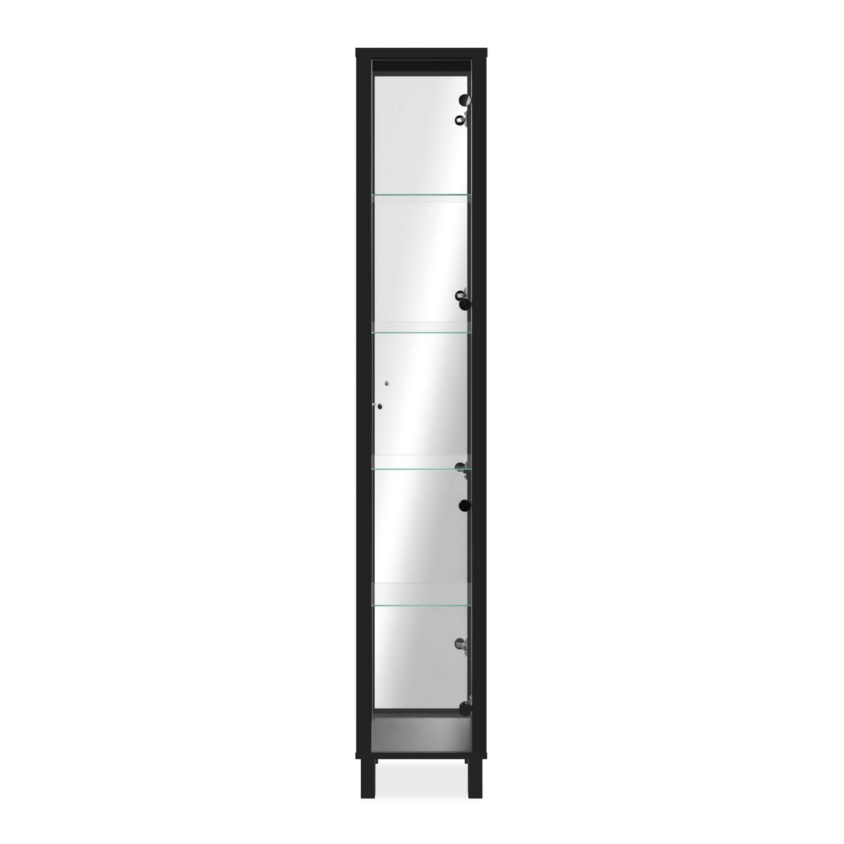 Colonne vitrine avec miroir, 5 niveaux RAVEN noir, PIER IMPORT