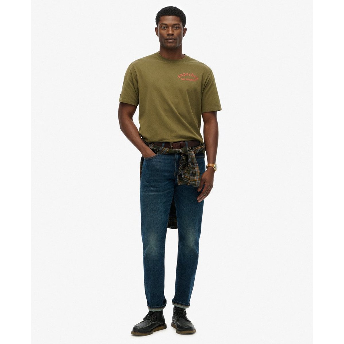 T-shirt ample Tattoo olive foncé, SUPERDRY