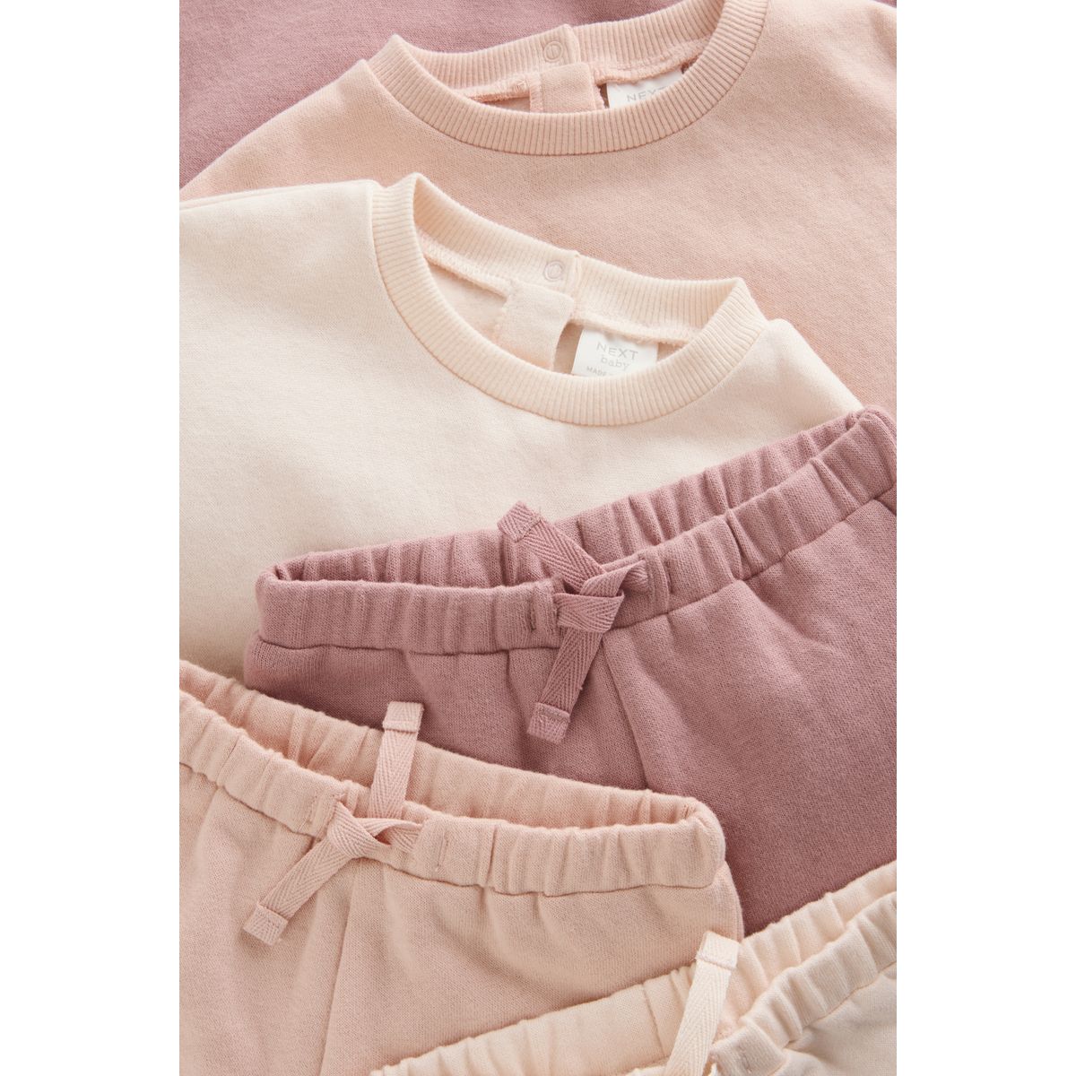 Sweat et pantalon de jogging bébé, 6 pièces crème/rose, NEXT