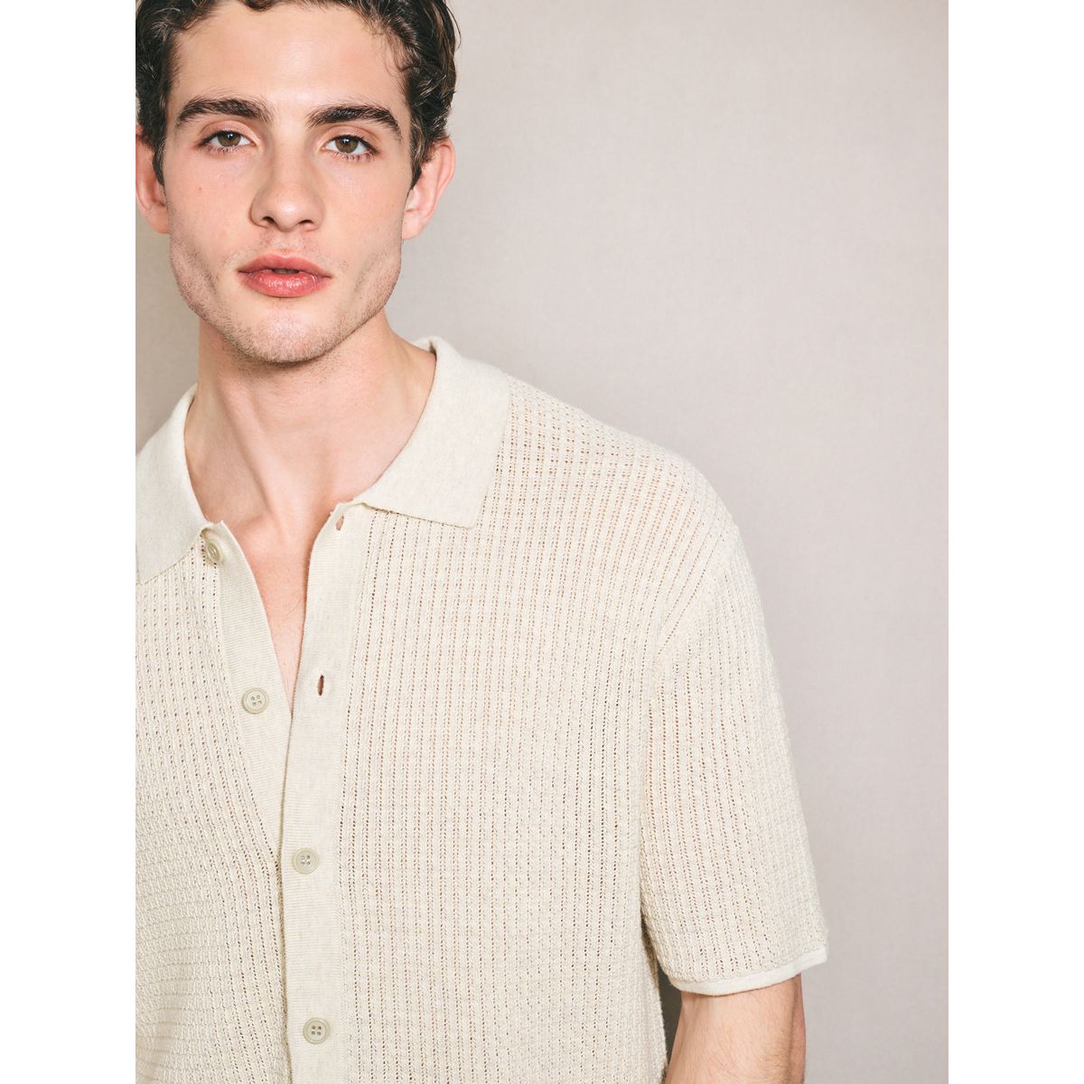 Chemise en pointelle et coton edit écru, NEXT