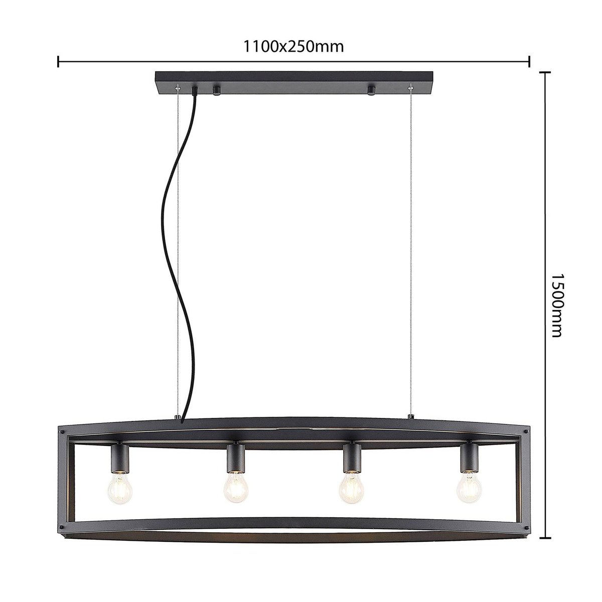 Suspension en métal traditionnelle, Mizgin noir, LINDBY