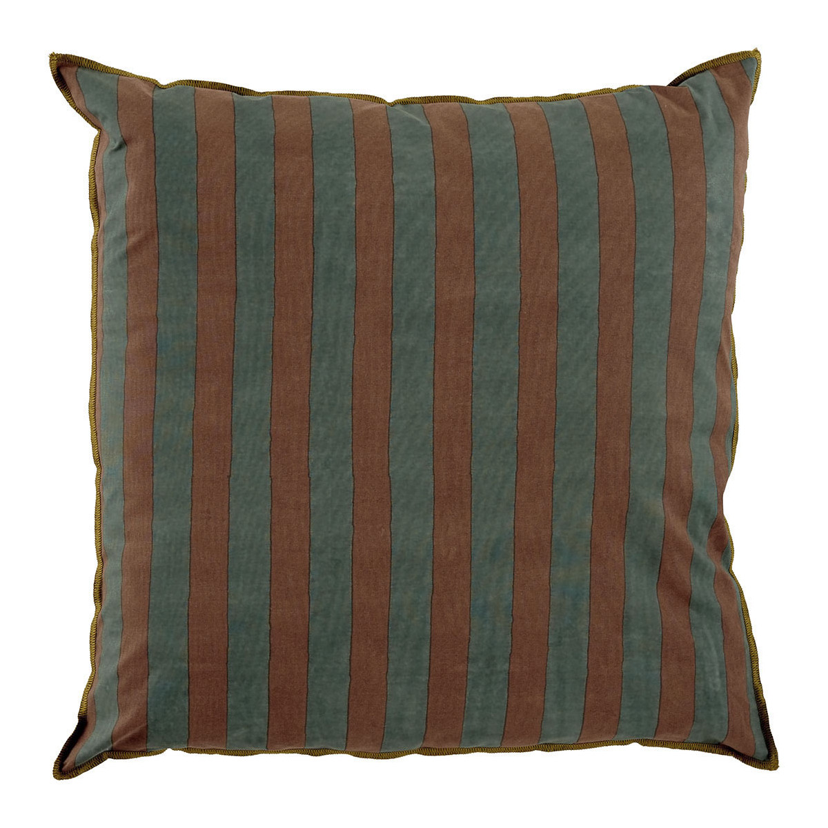 Housse de coussin coton 50x50 bleu pétrole, BLANC D’IVOIRE