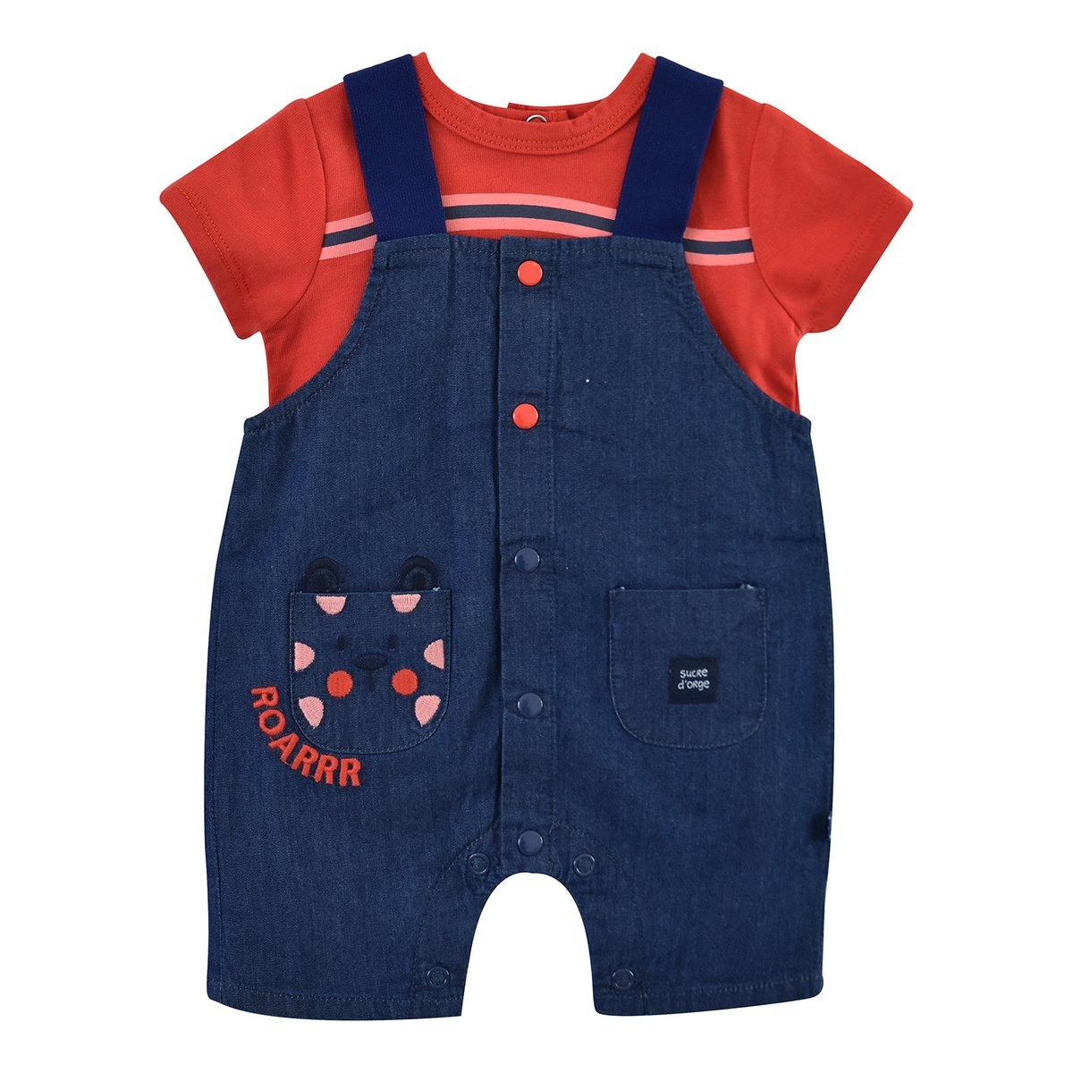 Tee shirt salopette en jean emilien bleu, SUCRE D'ORGE