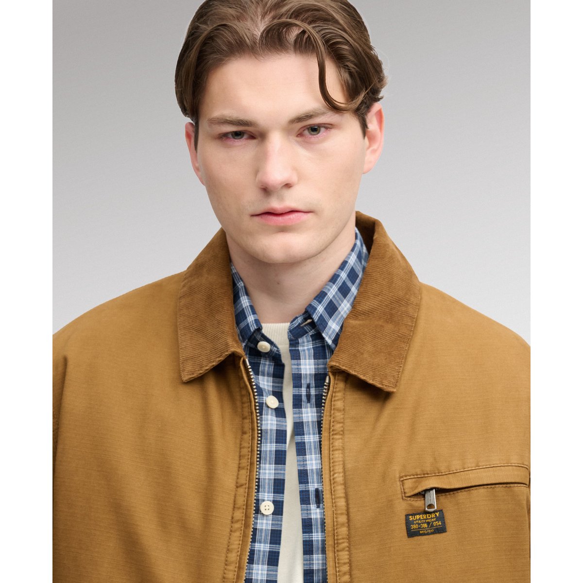 Veste Workwear Ranch coupe décontractée marron denim co tobacco, SUPERDRY