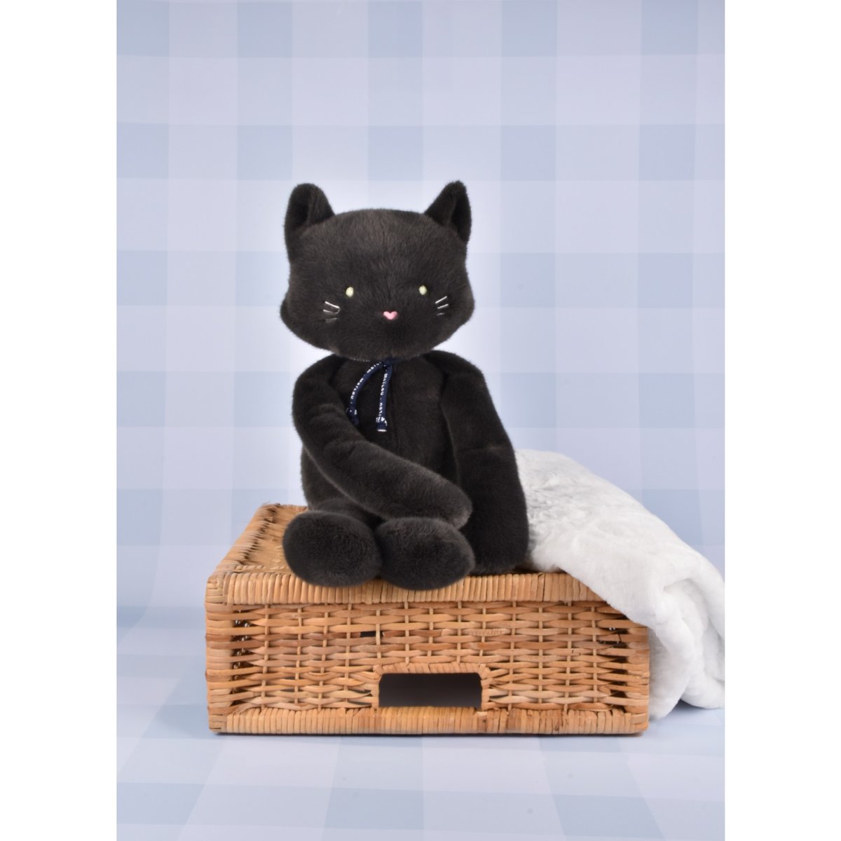 Peluche Chat MELOE 37 cm gris anthracite, MAILOU TRADITION