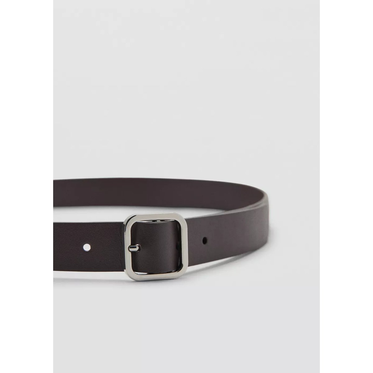 Ceinture en cuir fermeture métallique chocolat, MANGO MAN