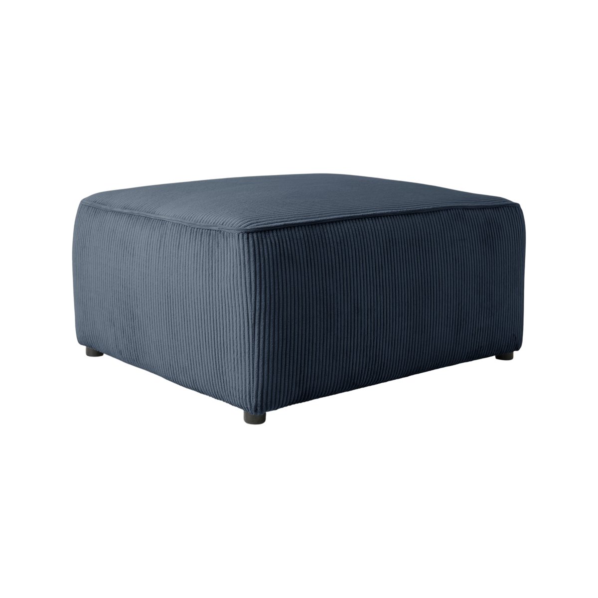 Grand pouf velours côtelé Otto bleu, CAMIF