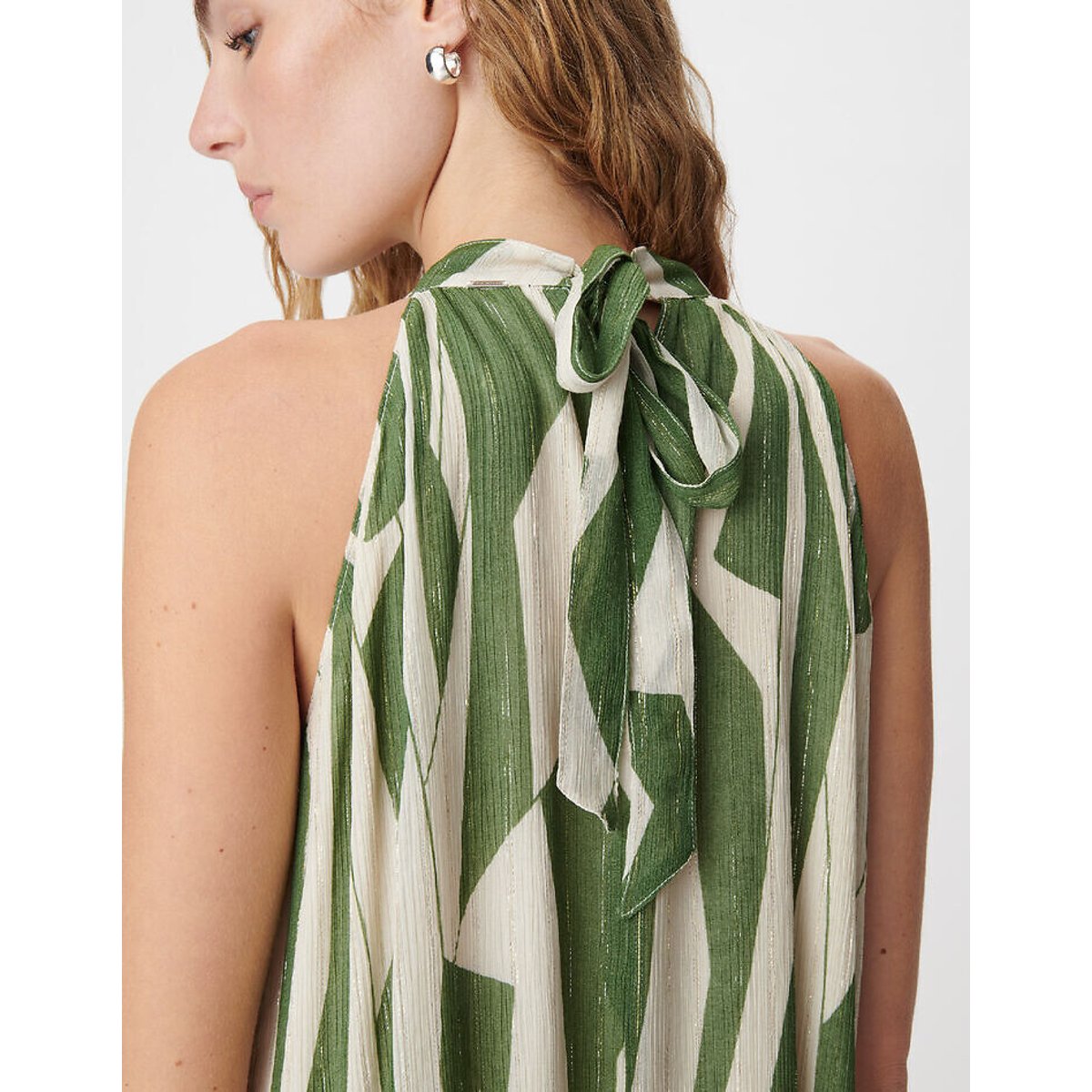 Ärmelloses, ausgestelltes Maxikleid mit Print grün bedruckt , IKKS