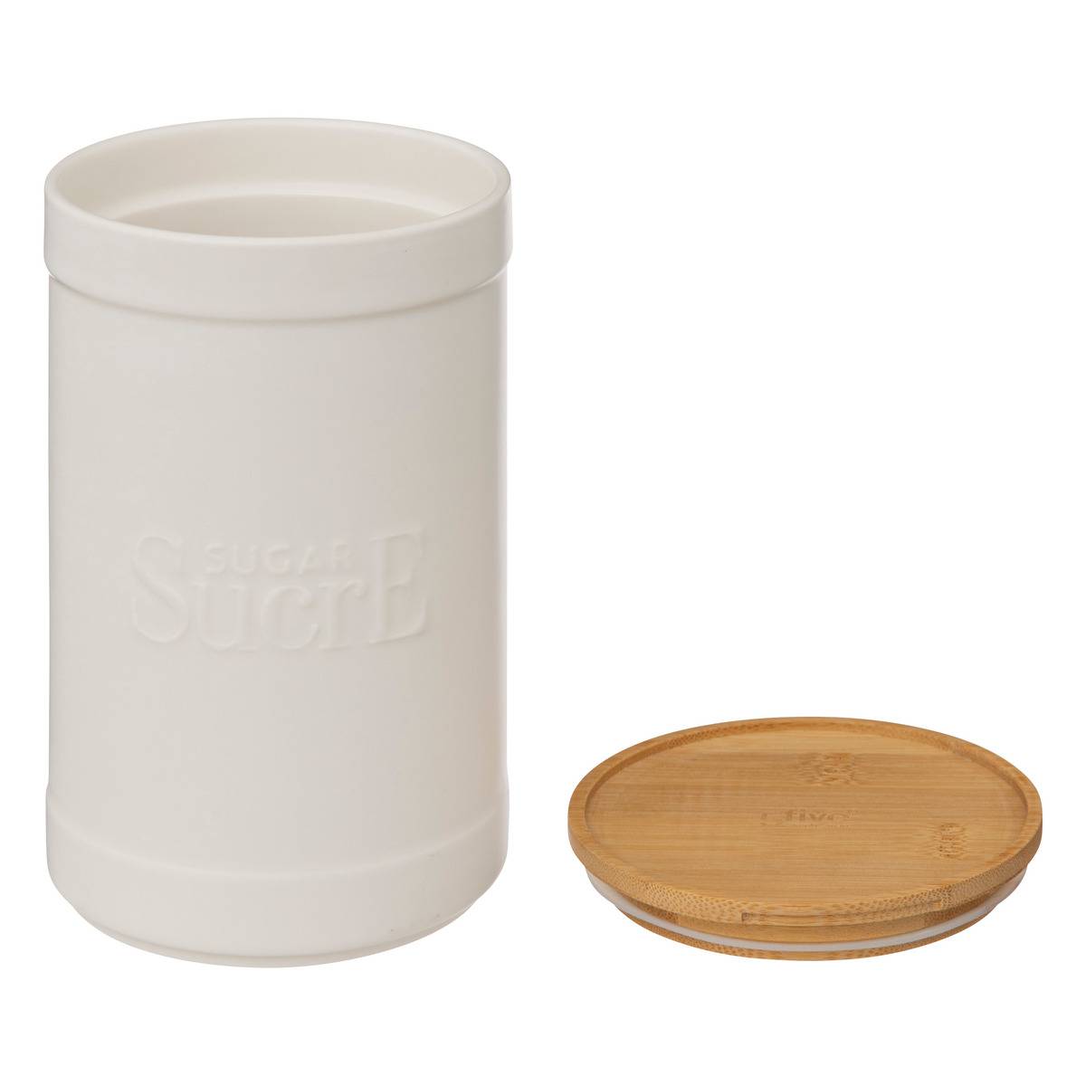 Boîte à sucre en céramique NATURÉO blanc, 5FIVE SIMPLY SMART