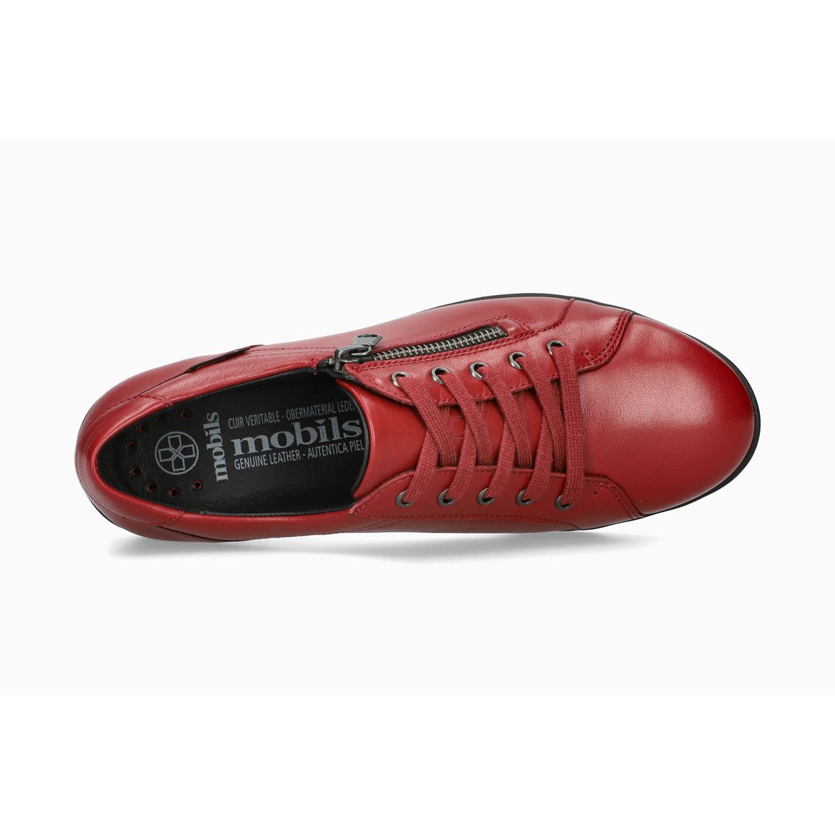 Baskets en cuir NYMA rouge foncé 5149, MEPHISTO