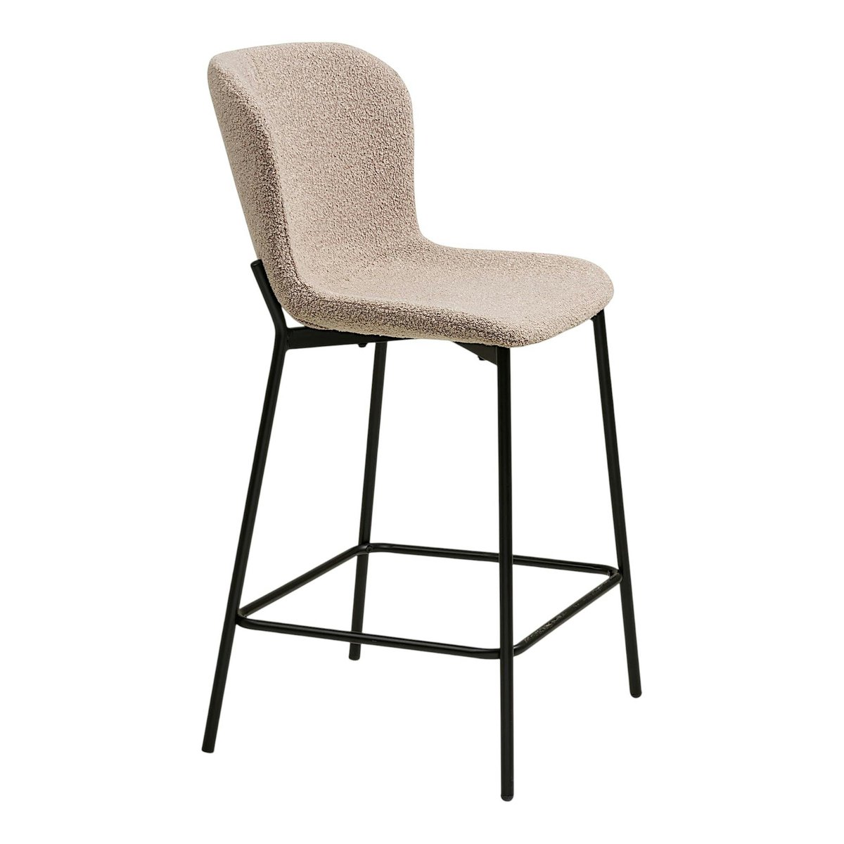 Chaise de bar en tissu bouclette (lot de 2) BERLIN beige, PIER IMPORT