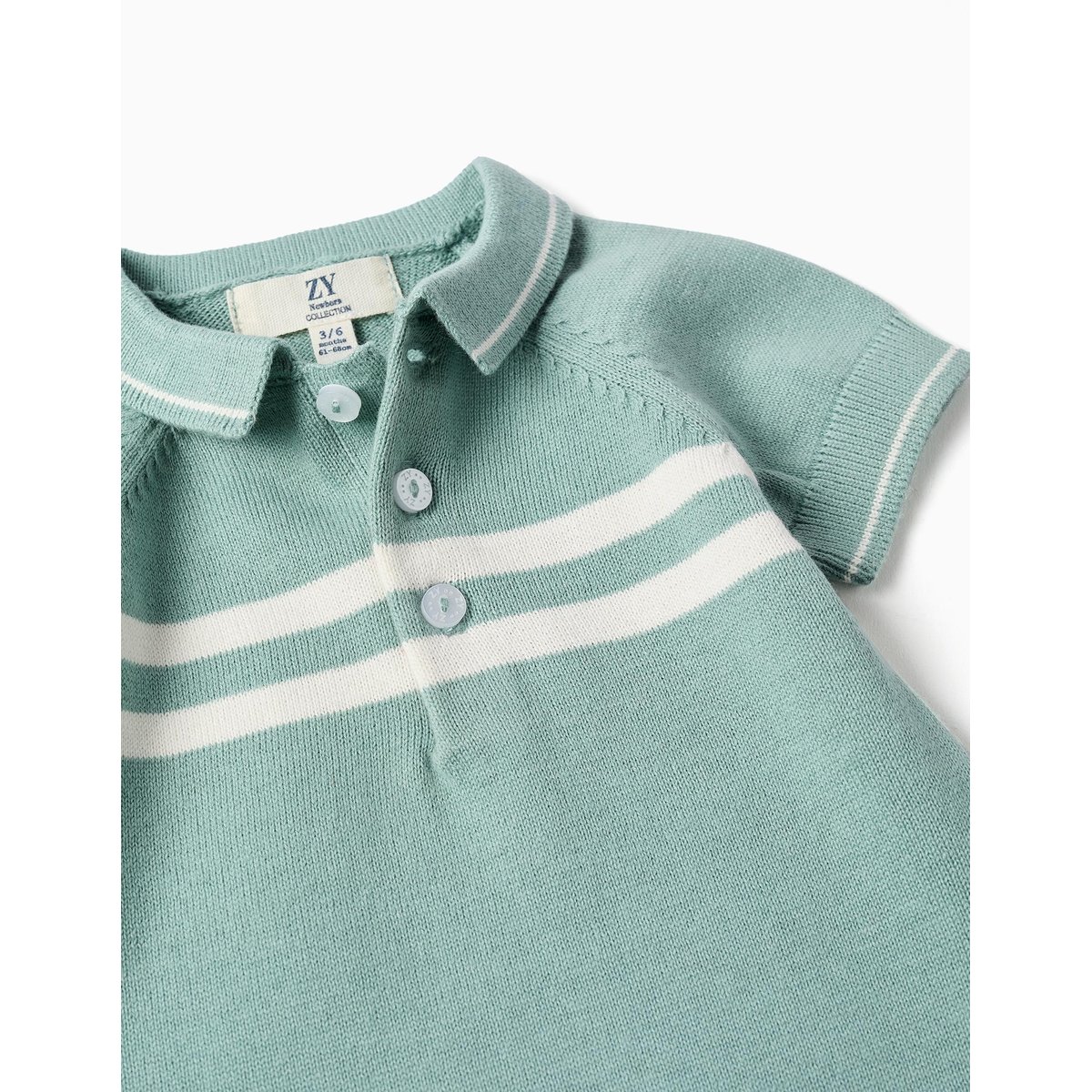 Combishort en maille à rayures vert clair, ZIPPY