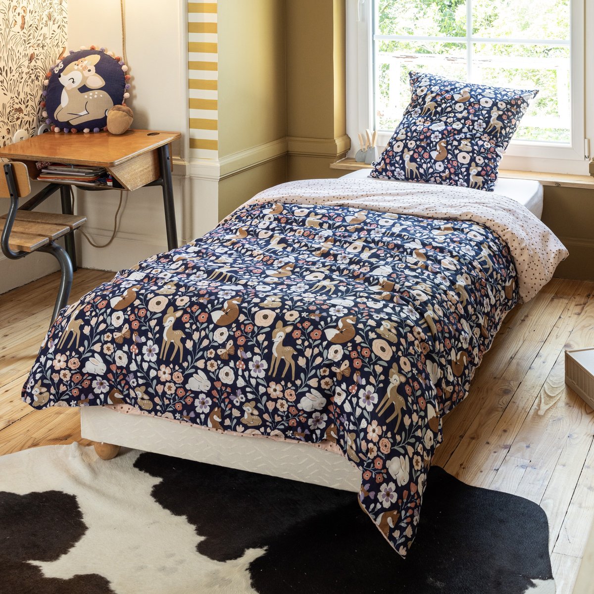 Parure Housse de couette Collection Foret enchantee bleu, EDEN