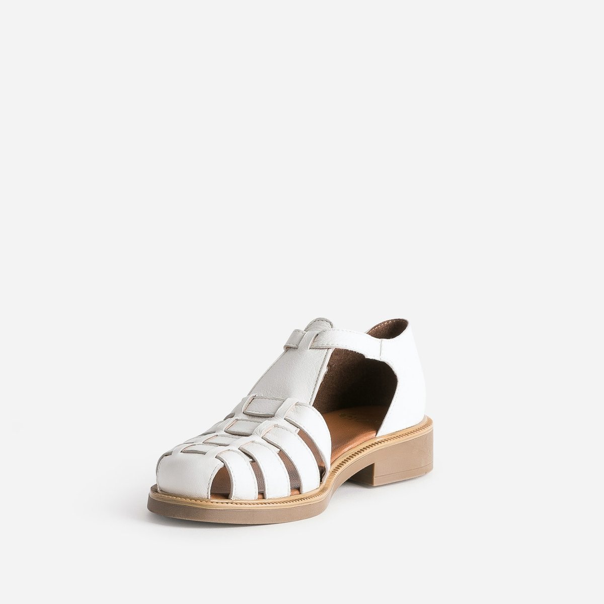 Sandale Plate en cuir NERINA ecru, ERAM