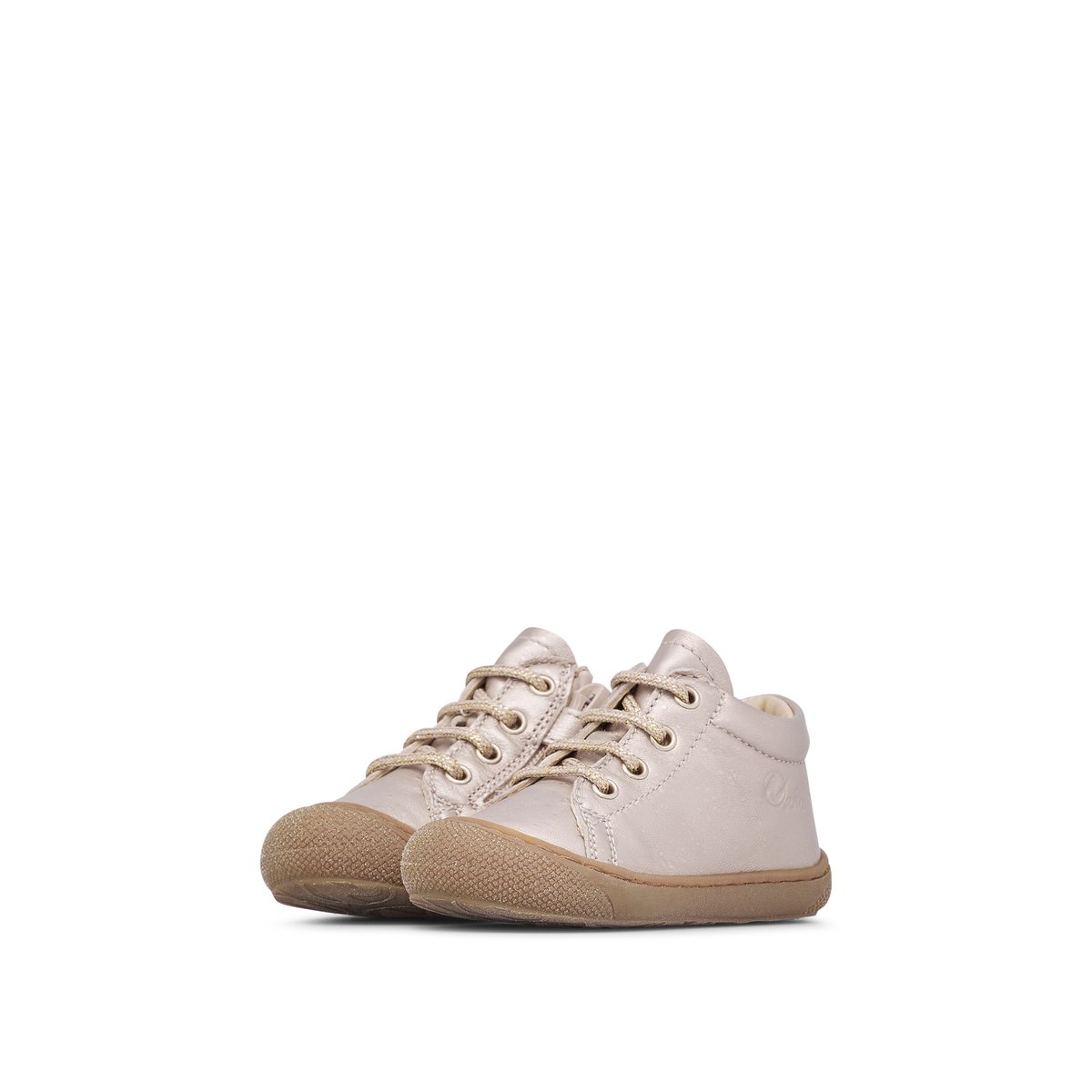 Chaussures premiers pas en cuir COCOON ZIP rose poudré-, NATURINO