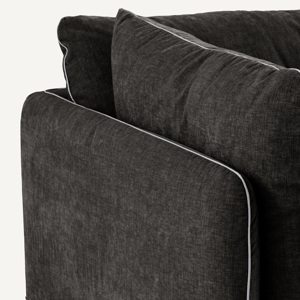 Compacte zetel in chenille fluweel, Botero basalt, AM.PM