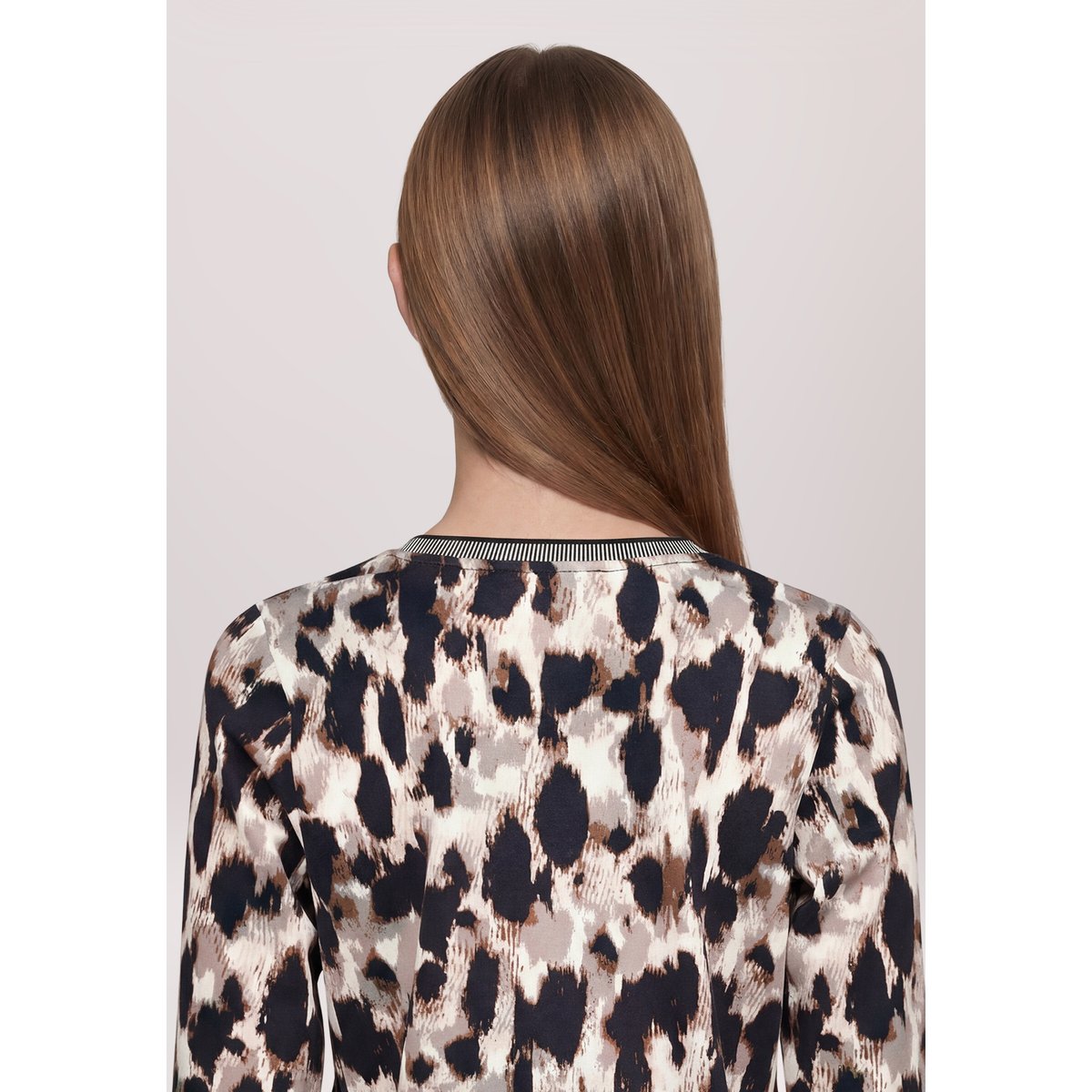 T-shirt façon blouse à imprimé beige/noir, BETTY BARCLAY