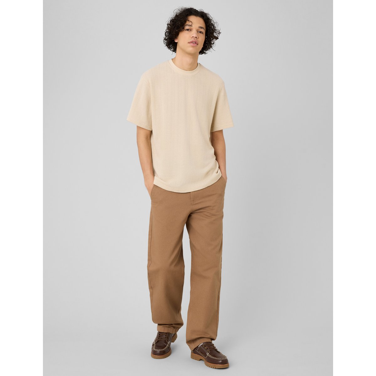 T-shirt matière fantaisie blanc cassé, BZB